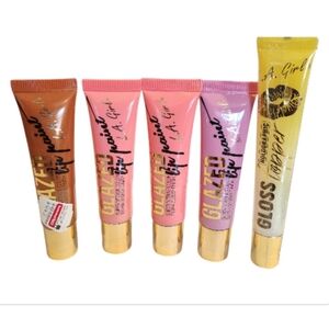 Lot of 5 L.A Girl Glazed Lip Paint Lip Glosses Various Shades New Sealed